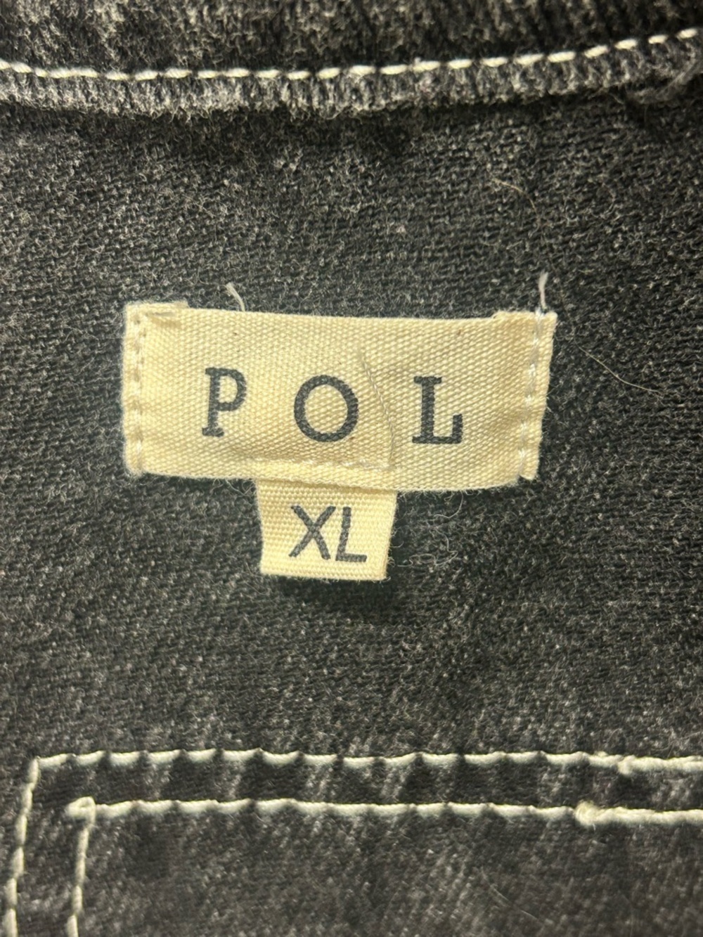 POL Black and White Checker Denim Shacket NEW Size XL - Picture 9 of 9